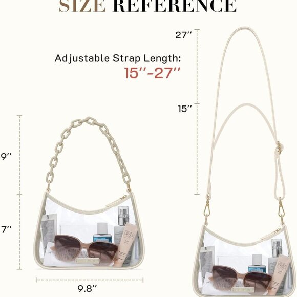 Clear Crossbody Bag PVC for Women Stadium Approved Concert Sport Events - Picture 5 of 6